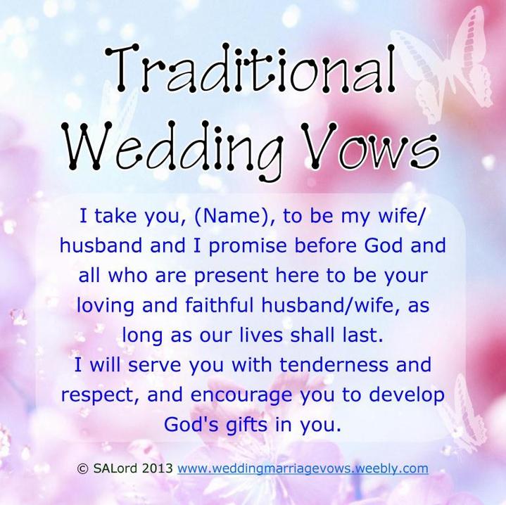 Traditional Wedding Vows