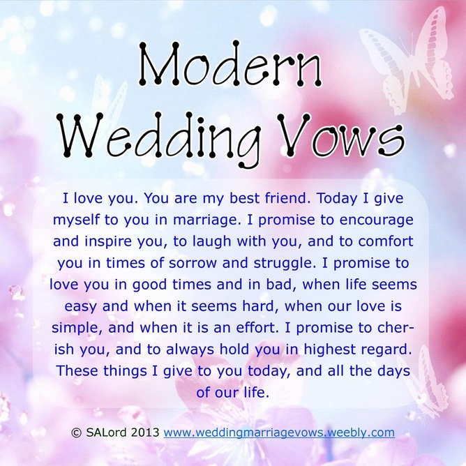 Modern Marriage Wedding Vows  Sample Vow Examples 